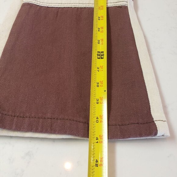 Patch work boot cut jeans Size 34 raw hem tan - Picture 6 of 6